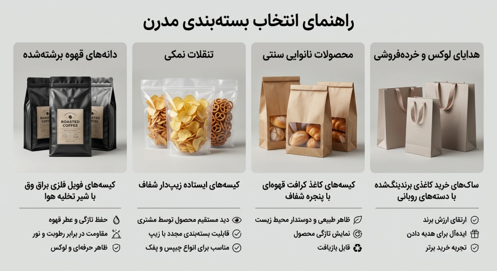 چه نوع پاکت بسته بندی برای هر محصول مناسب است؟